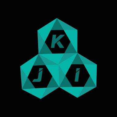 KJI yaratıcı minimalist harf logosu. KJI benzersiz vektör baş harfleri harf logosu tasarımı