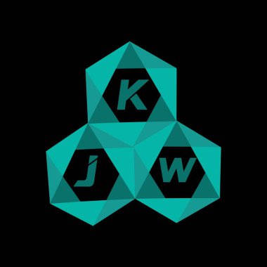 KJW yaratıcı minimalist harf logosu. KJW benzersiz vektör baş harfleri harf logosu tasarımı
