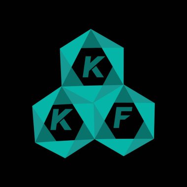 KKF 'nin yaratıcı minimalist harf logosu. KKF eşsiz vektör baş harfleri harf logosu tasarımı