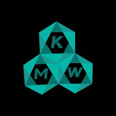 KMW yaratıcı minimalist harf logosu. KMW benzersiz vektör baş harfleri harf logosu tasarımı