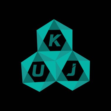 KUJ yaratıcı minimalist harf logosu. KUJ benzersiz vektör baş harfleri harf logosu tasarımı