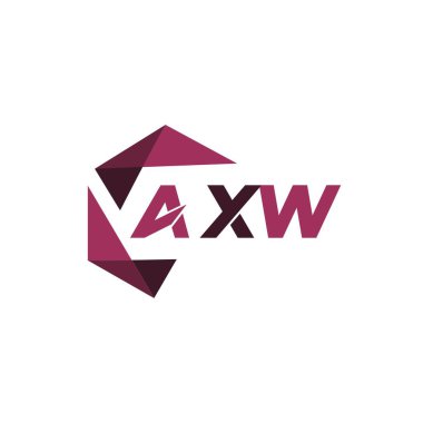 AXW yaratıcı minimalist harf logosu. AXW eşsiz vektör baş harfleri harf logosu tasarımı