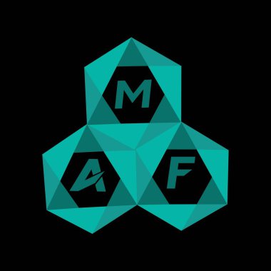 MAF yaratıcı minimalist harf logosu. MAF eşsiz vektör baş harfleri alfabe harf logosu tasarımı