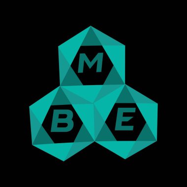MBE yaratıcı minimalist harf logosu. MBE benzersiz vektör baş harfleri alfabe harfi logo tasarımı