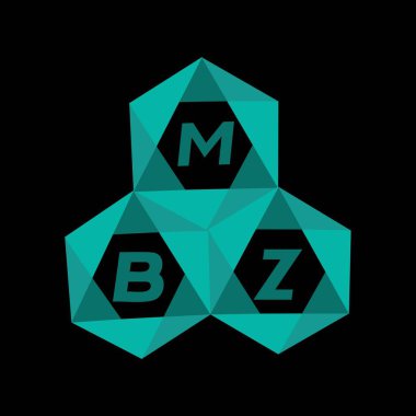 MBZ yaratıcı minimalist harf logosu. MBZ eşsiz vektör baş harfleri alfabe harf logosu tasarımı