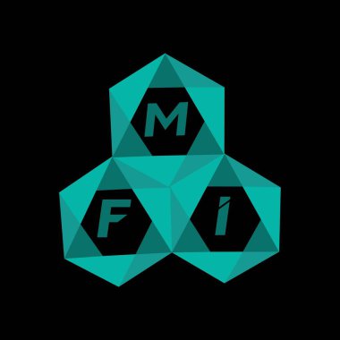 MFI yaratıcı minimalist harf logosu. MFI eşsiz vektör baş harfleri alfabe harfi logo tasarımı