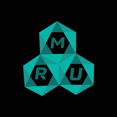 MRU yaratıcı minimalist harf logosu. MRU benzersiz vektör baş harfleri harf logosu tasarımı