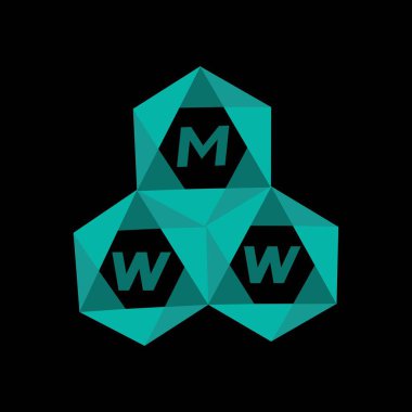 Yaratıcı minimalist harf logosu. MWW eşsiz vektör baş harfleri alfabe harfi logo tasarımı