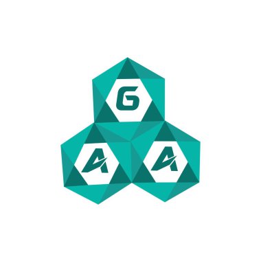 GAA yaratıcı minimalist harf logosu. GAA eşsiz vektör baş harfleri alfabe harf logosu tasarımı
