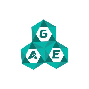 GAE yaratıcı minimalist harf logosu. GAE benzersiz vektör baş harfleri harf logosu tasarımı