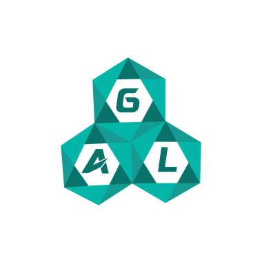 Yaratıcı minimalist harf logosu. GAL benzersiz vektör baş harfleri harf logosu tasarımı