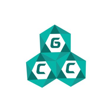 GCC yaratıcı minimalist harf logosu. GCC benzersiz vektör baş harfleri harf logosu tasarımı