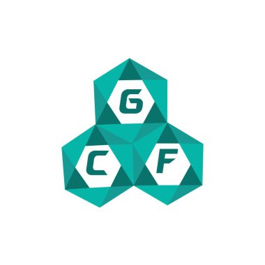 GCF yaratıcı minimalist harf logosu. GCF eşsiz vektör baş harfleri alfabe harfi logo tasarımı