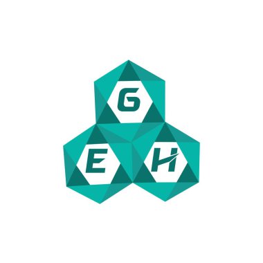 GEH yaratıcı minimalist harf logosu. GEH eşsiz vektör baş harfleri alfabe harf logosu tasarımı
