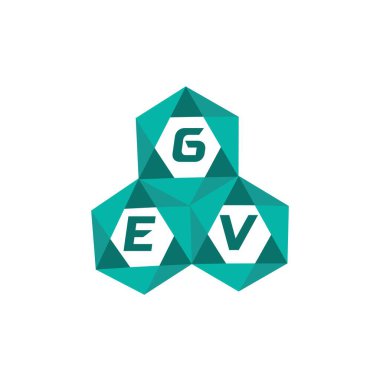 GEV yaratıcı minimalist harf logosu. GEV eşsiz vektör baş harfleri alfabe harf logosu tasarımı