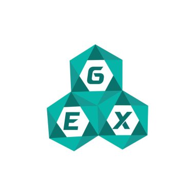 GEX yaratıcı minimalist harf logosu. GEX eşsiz vektör baş harfleri alfabe harf logosu tasarımı