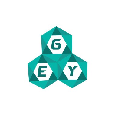 Yaratıcı minimalist harf logosu. GEY benzersiz vektör baş harfleri alfabe harf logosu tasarımı