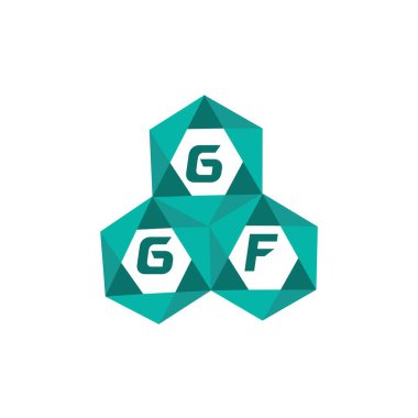 GGF yaratıcı minimalist harf logosu. GGF eşsiz vektör baş harfleri alfabe harfi logo tasarımı