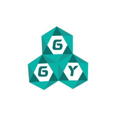 GY yaratıcı minimalist harf logosu. GGY benzersiz vektör baş harfleri harf logosu tasarımı