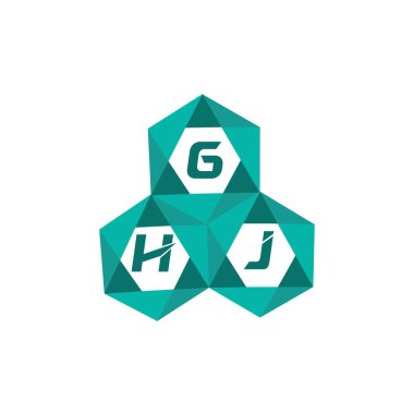 GHJ yaratıcı minimalist harf logosu. GHJ eşsiz vektör baş harfleri alfabe harf logosu tasarımı