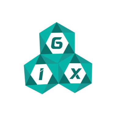 GIX yaratıcı minimalist harf logosu. GIX eşsiz vektör baş harfleri alfabe harf logosu tasarımı