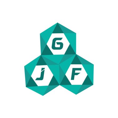 GJF yaratıcı minimalist harf logosu. GJF benzersiz vektör baş harfleri alfabe harfi logo tasarımı