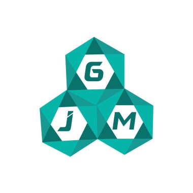 GJM yaratıcı minimalist harf logosu. GJM benzersiz vektör baş harfleri alfabe harfi logo tasarımı