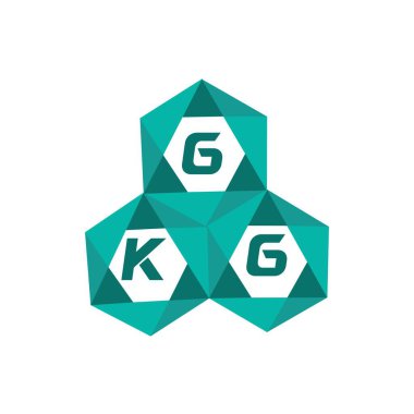 GKG yaratıcı minimalist harf logosu. GKG benzersiz vektör baş harfleri harf logosu tasarımı