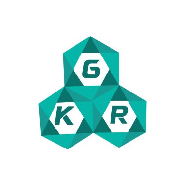 GKR yaratıcı minimalist harf logosu. GKR benzersiz vektör baş harfleri alfabe harfi logo tasarımı