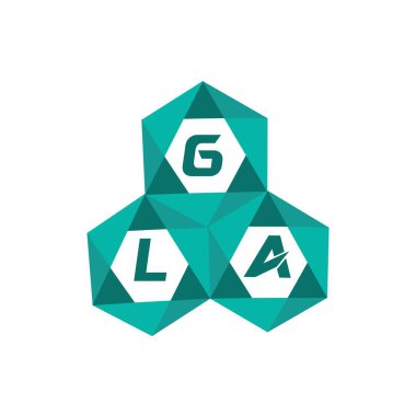 GLA yaratıcı minimalist harf logosu. GLA benzersiz vektör baş harfleri alfabe harf logosu tasarımı