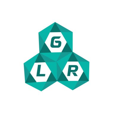 GLR yaratıcı minimalist harf logosu. GLR benzersiz vektör baş harfleri harf logosu tasarımı