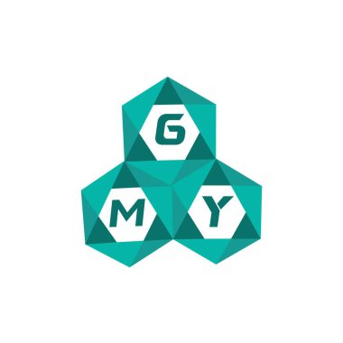 Yaratıcı minimalist harf logosu. GMY benzersiz vektör baş harfleri alfabe harfi logo tasarımı