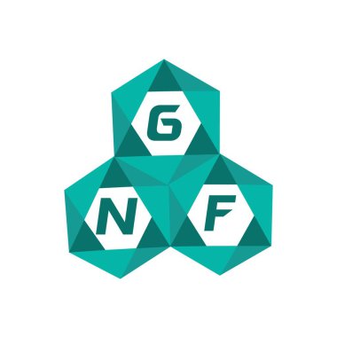 GNF yaratıcı minimalist harf logosu. GNF eşsiz vektör baş harfleri alfabe harfi logo tasarımı