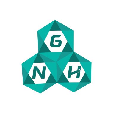 GNH yaratıcı minimalist harf logosu. GNH benzersiz vektör baş harfleri harf logosu tasarımı