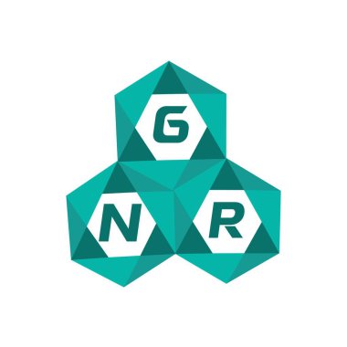 GNR yaratıcı minimalist harf logosu. GNR benzersiz vektör baş harfleri alfabe harfi logo tasarımı