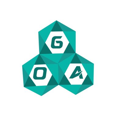 Yaratıcı minimalist harf logosu. GOA benzersiz bir vektör alfabe harf logosu tasarımı
