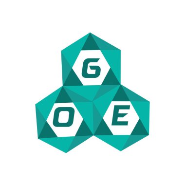 Yaratıcı minimalist harf logosu. GOE benzersiz vektör baş harfleri alfabe harfi logo tasarımı