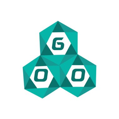 Goo yaratıcı minimalist harf logosu. GOO eşsiz vektör baş harfleri alfabe harfi logo tasarımı