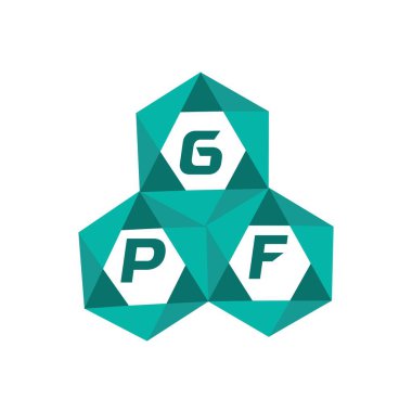 GPF yaratıcı minimalist harf logosu. GPF eşsiz vektör baş harfleri alfabe harfi logo tasarımı