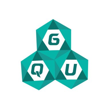 GQU yaratıcı minimalist harf logosu. GQU benzersiz vektör baş harfleri harf logosu tasarımı