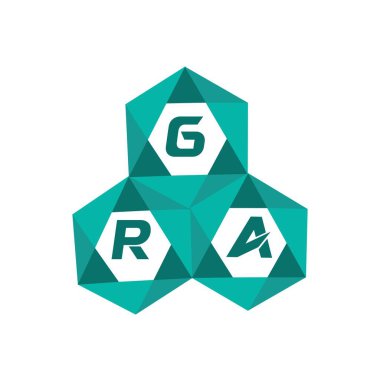 GRA yaratıcı minimalist harf logosu. GRA eşsiz vektör baş harfleri alfabe harf logosu tasarımı