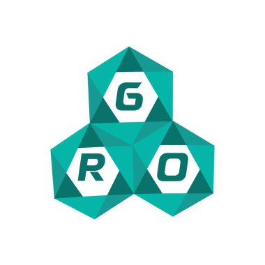 GRO yaratıcı minimalist harf logosu. GRO eşsiz vektör baş harfleri alfabe harfi logosu. Yaratıcı minimalist harf logosu. GRO eşsiz vektör baş harfleri alfabe harf logosu tasarımı
