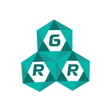 GRR yaratıcı minimalist harf logosu. GRR benzersiz vektör baş harfleri alfabe harfi logo tasarımı