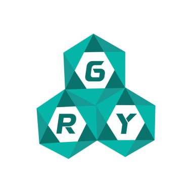 Yaratıcı minimalist harf logosu. GRY benzersiz vektör baş harfleri alfabe harf logosu tasarımı