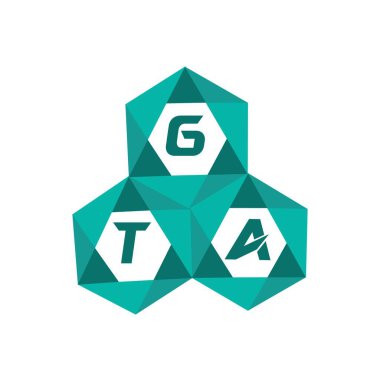 GTA yaratıcı minimalist harf logosu. GTA benzersiz vektör baş harfleri harf logosu tasarımı