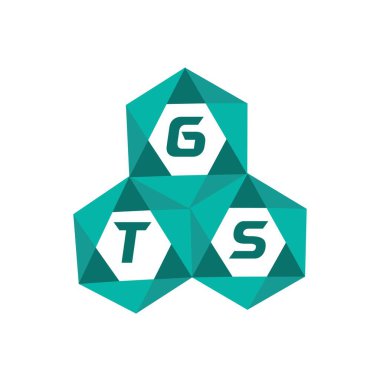 Yaratıcı minimalist harf logosu. GTS eşsiz vektör baş harfleri alfabe harf logosu tasarımı