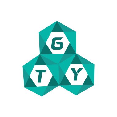 Yaratıcı minimalist harf logosu. GTY benzersiz vektör baş harfleri harf logosu tasarımı