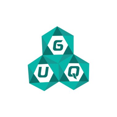 GUQ yaratıcı minimalist harf logosu. GUQ eşsiz vektör baş harfleri alfabe harf logosu tasarımı
