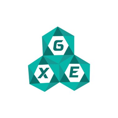 GXE yaratıcı minimalist harf logosu. GXE benzersiz vektör baş harfleri harf logosu tasarımı