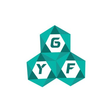 GYF yaratıcı minimalist harf logosu. GYF benzersiz vektör baş harfleri alfabe harfi logo tasarımı